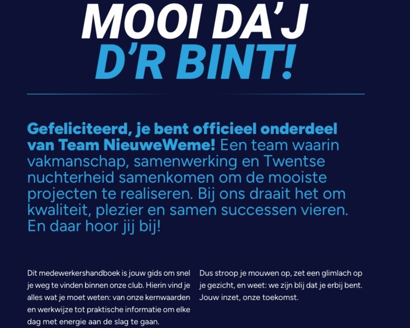 Voorwoord medewerkershandboek NieuweWeme